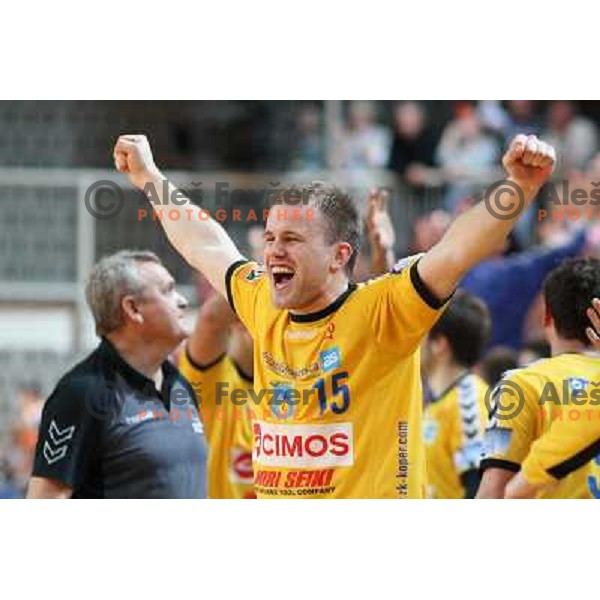 Nejc Poklar of Cimos Koper at handball match Cimos Koper- Celje Pivovarna Lasko in the final of Slovenian Cup, played in Bonifika hall, Koper 19.4.2009. Cimos Koper won 24:19 