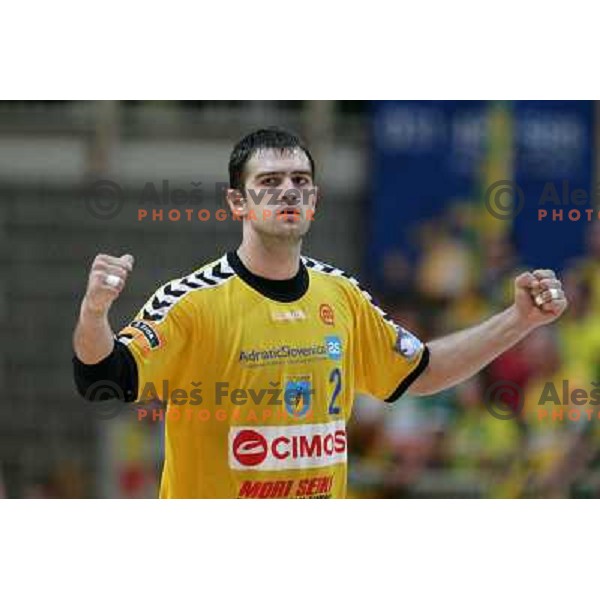 Bojan Skoko of Cimos Koper at handball match Cimos Koper- Celje Pivovarna Lasko in the final of Slovenian Cup, played in Bonifika hall, Koper 19.4.2009. Cimos Koper won 24:19 