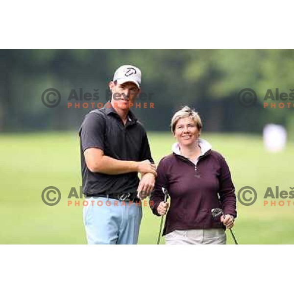 Matjaz Gojcic and his caddie Sabina Markoli during Alps Tour Dobro Jutro Slovenian Open first round at golf course Ptuj, Slovenia, 15.5.2009 