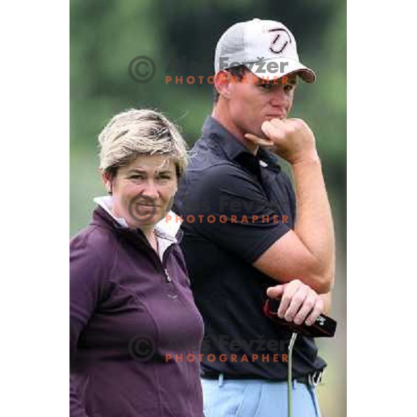 Matjaz Gojcic and his caddie Sabina Markoli during Alps Tour Dobro Jutro Slovenian Open first round at golf course Ptuj, Slovenia, 15.5.2009 