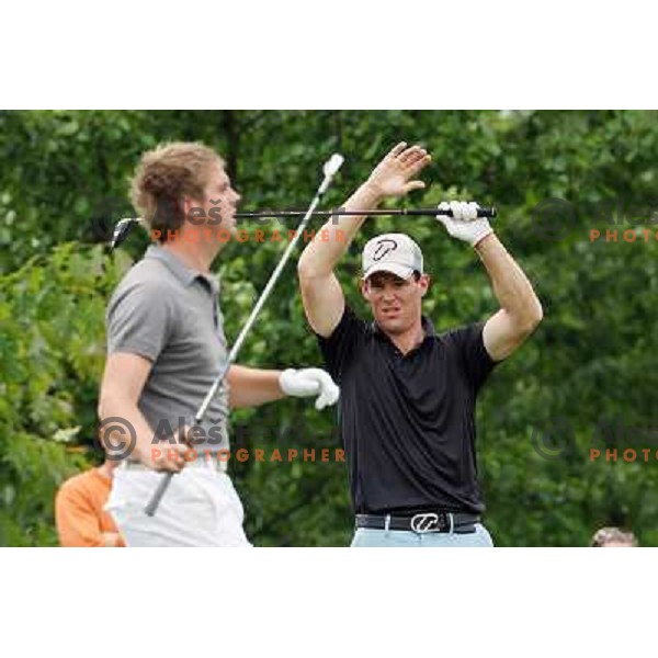 Matjaz Gojcic (right) and Matthew Baldwin during first round of Alps Tour Dobro jutro Slovenian Open at golf course Ptuj 15.5.2009 