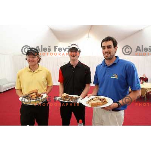 Gregor Slabe, Nejc Pogacar and Miha Studen during first round of Alps Tour Dobro jutro Slovenian Open at golf course Ptuj 15.5.2009 