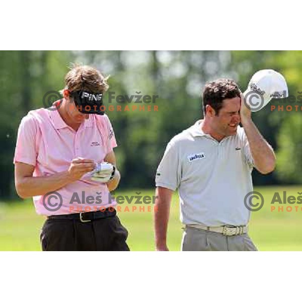 Sam Robinson (ENG) and Marco Crespi (ITA) during final round of Dobro Jutro Slovenian Open -Alps tour event at Ptuj, Slovenia 17.5.2009 