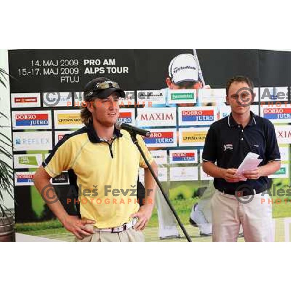Gregor Slabe and Andrej Bauman at award ceremony after final day of Dobro Jutro Slovenian Open -Alps tour tournament at Golf course Ptuj, Slovenia 17.5.2009 