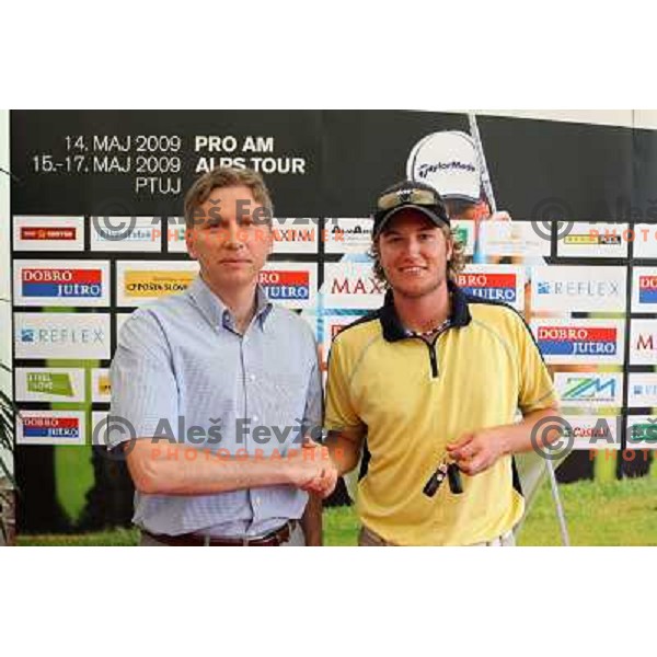 Gregor Slabe at award ceremony after final day of Dobro Jutro Slovenian Open -Alps tour tournament at Golf course Ptuj, Slovenia 17.5.2009 