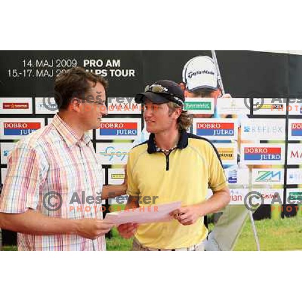 Gregor Slabe at award ceremony after final day of Dobro Jutro Slovenian Open -Alps tour tournament at Golf course Ptuj, Slovenia 17.5.2009 