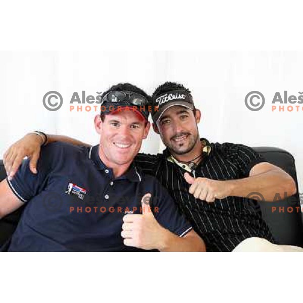 Matjaz Gojcic, Peter Lepitchnik at award ceremony after final day of Dobro Jutro Slovenian Open -Alps tour tournament at Golf course Ptuj, Slovenia 17.5.2009 