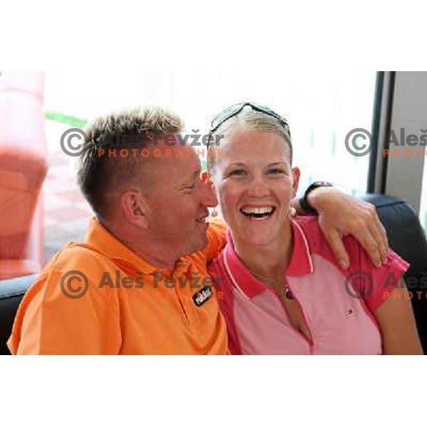 Daniel Kraljic and Tajda Sarkanj at award ceremony after final day of Dobro Jutro Slovenian Open -Alps tour tournament at Golf course Ptuj, Slovenia 17.5.2009 