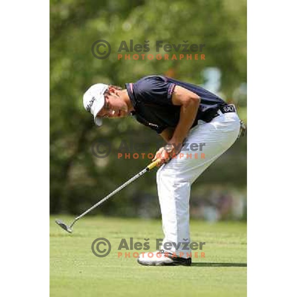 Lukasz Nemec (lAUT) reacts after misses put on 17th hole during final round of Dobro Jutro Slovenian Open -Alps tour event at Ptuj, Slovenia 17.5.2009 