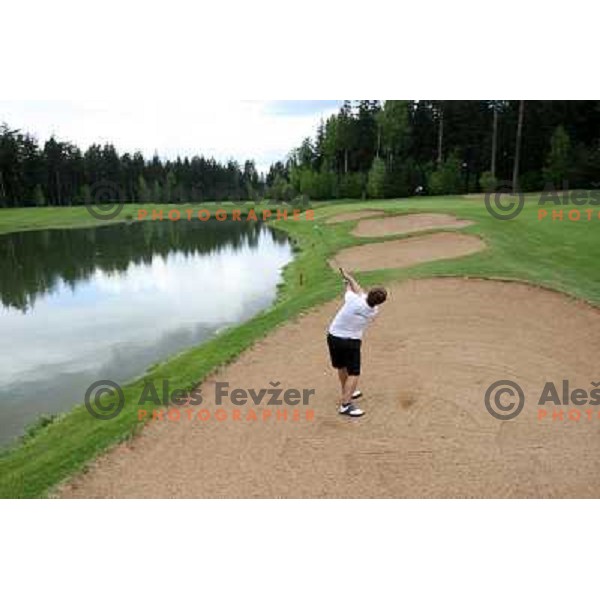 Ilya Grazdiyanu, Russian national amatuer golf team member playing 15th hole at Le Meridien Moscow country club ( 6542 meters, par 72) on Wednesday 20.5.2009 