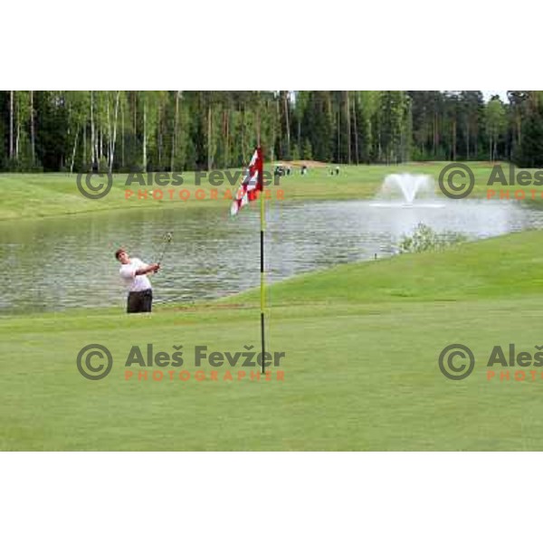 Ilya Grazdiyanu, Russian national amatuer golf team member playing 17th hole at Le Meridien Moscow country club ( 6542 meters, par 72) on Wednesday 20.5.2009 
