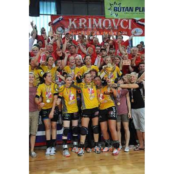 Krim Mercator at handball game Krim Mercator - Olimpija, the final of the slovenian womens handball championship, Kodeljevo, Ljubljana 23.05.2009, Krim Mercator won the championship 