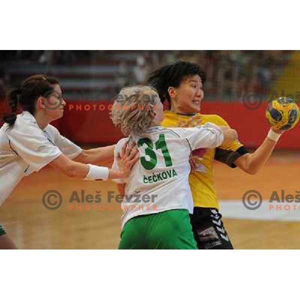 Gros, Ceckova, Bodnieva at handball game Krim Mercator - Olimpija, the final of the slovenian womens handball championship, Kodeljevo, Ljubljana 23.05.2009, Krim Mercator won the championship 