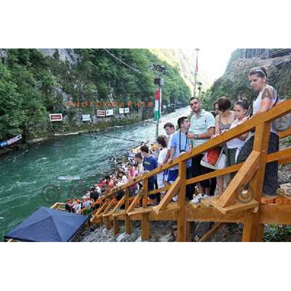 Spectators at 2009 World Rafting Championship on river Vrbas, Banja Luka, Bosnia and Herzegovina 23.5.2009 