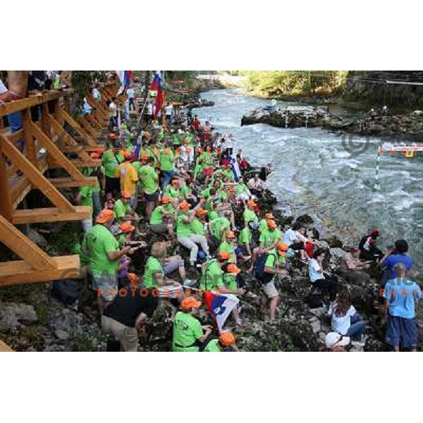 Slovenia fans at 2009 World Rafting Championship on river Vrbas, Banja Luka, Bosnia and Herzegovina 23.5.2009 