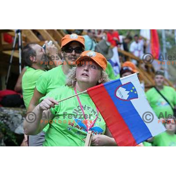 Slovenia fans at 2009 World Rafting Championship on river Vrbas, Banja Luka, Bosnia and Herzegovina 23.5.2009 