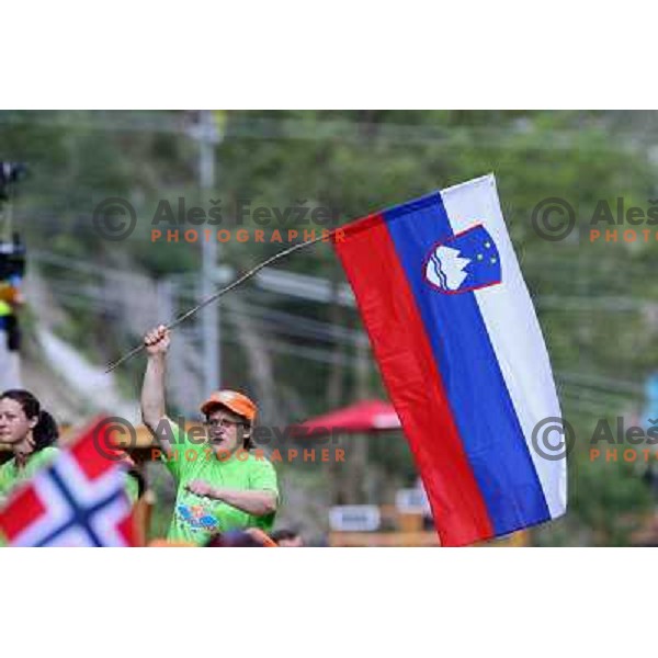 Slovenia fans at 2009 World Rafting Championship on river Vrbas, Banja Luka, Bosnia and Herzegovina 23.5.2009 