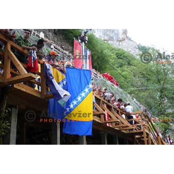 Spectators at 2009 World Rafting Championship on river Vrbas, Banja Luka, Bosnia and Herzegovina 23.5.2009 