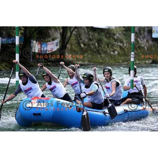 Serbia women team during slalom race at 2009 World Rafting Championship on river Vrbas, Banja Luka, Bosnia and Herzegovina 23.5.2009 