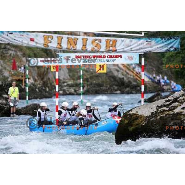 Denmark women team during slalom race at 2009 World Rafting Championship on river Vrbas, Banja Luka, Bosnia and Herzegovina 23.5.2009 