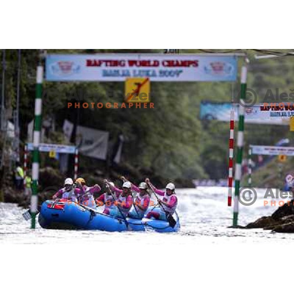 Norway women team during slalom race at 2009 World Rafting Championship on river Vrbas, Banja Luka, Bosnia and Herzegovina 23.5.2009 