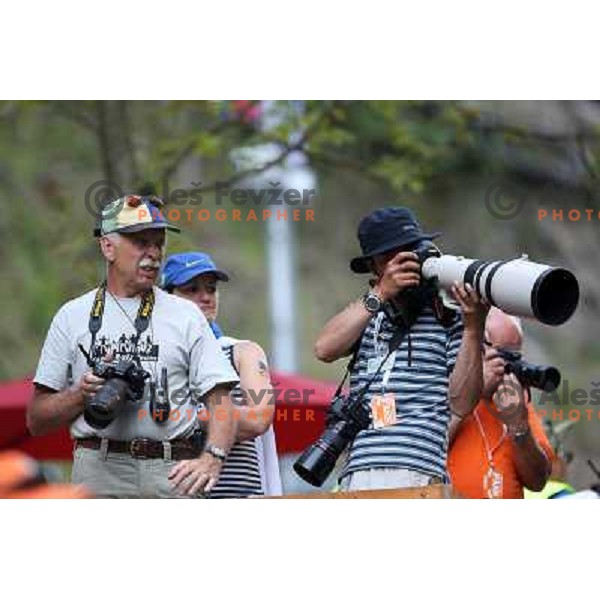 Photographers at 2009 World Rafting Championship on river Vrbas, Banja Luka, Bosnia and Herzegovina 23.5.2009 