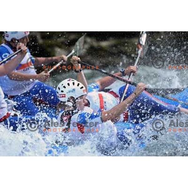 Czech women team during slalom race at 2009 World Rafting Championship on river Vrbas, Banja Luka, Bosnia and Herzegovina 23.5.2009 