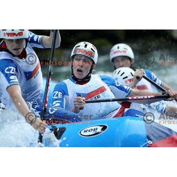 Czech women team during slalom race at 2009 World Rafting Championship on river Vrbas, Banja Luka, Bosnia and Herzegovina 23.5.2009 