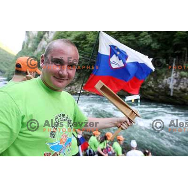 Slovenia fan at 2009 World Rafting Championship on river Vrbas, Banja Luka, Bosnia and Herzegovina 23.5.2009 