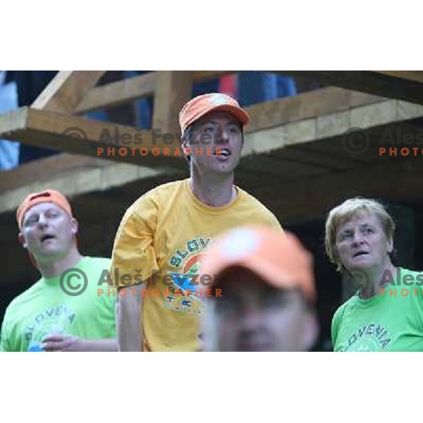 Slovenia fans at 2009 World Rafting Championship on river Vrbas, Banja Luka, Bosnia and Herzegovina 23.5.2009 