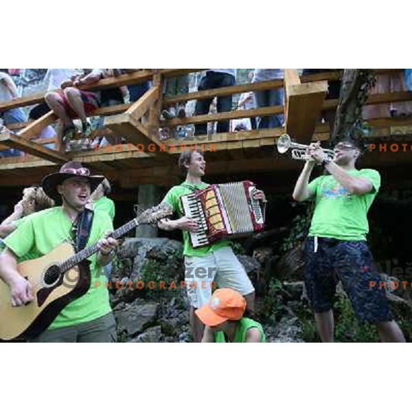 Slovenia fans at 2009 World Rafting Championship on river Vrbas, Banja Luka, Bosnia and Herzegovina 23.5.2009 