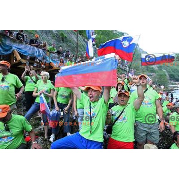 Slovenia fans at 2009 World Rafting Championship on river Vrbas, Banja Luka, Bosnia and Herzegovina 23.5.2009 