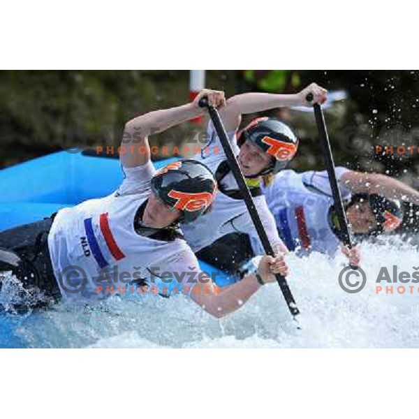 Netherlands women team during slalom race at 2009 World Rafting Championship on river Vrbas, Banja Luka, Bosnia and Herzegovina 23.5.2009 