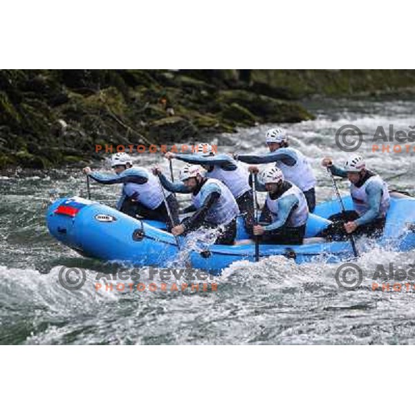 Slovenia men team (Gimpex Straza) during slalom race at 2009 World Rafting Championship on river Vrbas, Banja Luka, Bosnia and Herzegovina 23.5.2009 