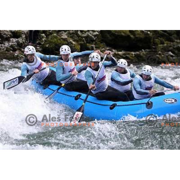 Slovenia men team (Gimpex Straza) during slalom race at 2009 World Rafting Championship on river Vrbas, Banja Luka, Bosnia and Herzegovina 23.5.2009 