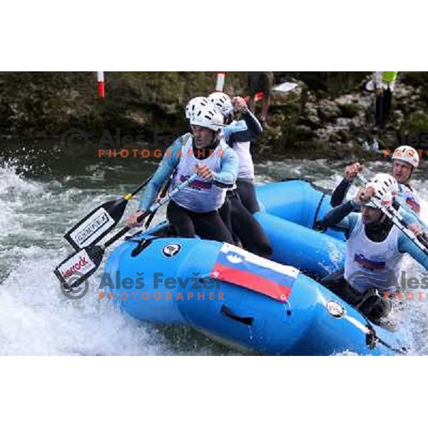 Slovenia men team during slalom race at 2009 World Rafting Championship on river Vrbas, Banja Luka, Bosnia and Herzegovina 23.5.2009 