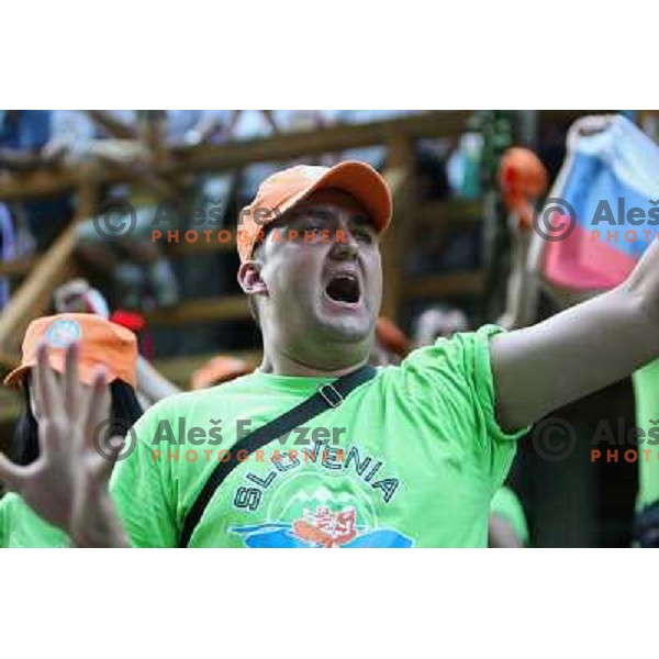 Slovenia fan at 2009 World Rafting Championship on river Vrbas, Banja Luka, Bosnia and Herzegovina 23.5.2009 