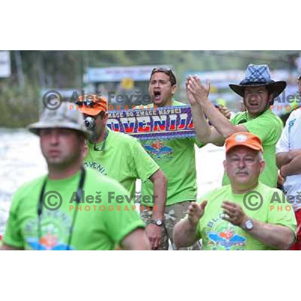 Slovenia fans at 2009 World Rafting Championship on river Vrbas, Banja Luka, Bosnia and Herzegovina 23.5.2009 