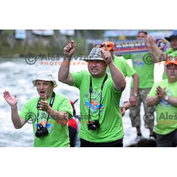 Slovenia fans at 2009 World Rafting Championship on river Vrbas, Banja Luka, Bosnia and Herzegovina 23.5.2009 