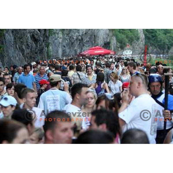 Spectators at 2009 World Rafting Championship on river Vrbas, Banja Luka, Bosnia and Herzegovina 23.5.2009 