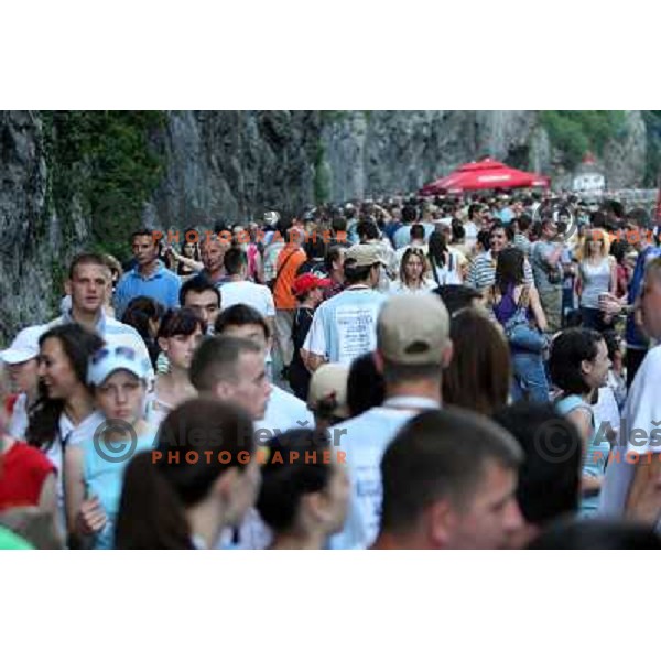 Spectators at 2009 World Rafting Championship on river Vrbas, Banja Luka, Bosnia and Herzegovina 23.5.2009 