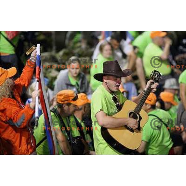 Slovenia fans at 2009 World Rafting Championship on river Vrbas, Banja Luka, Bosnia and Herzegovina 23.5.2009 