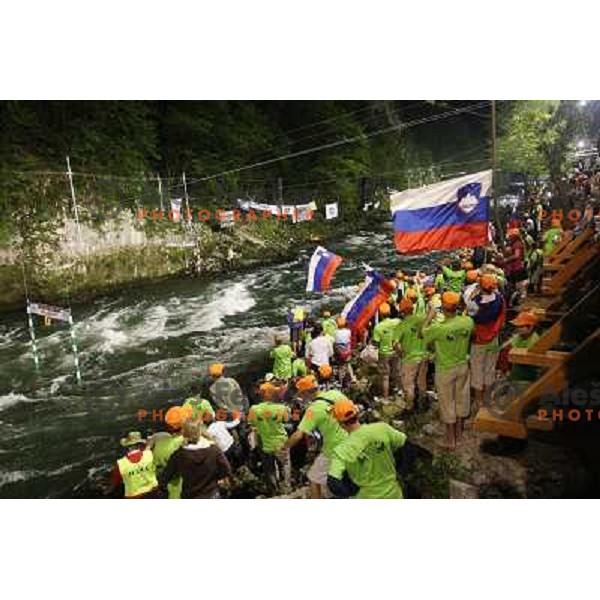 Slovenia fans at 2009 World Rafting Championship on river Vrbas, Banja Luka, Bosnia and Herzegovina 23.5.2009 