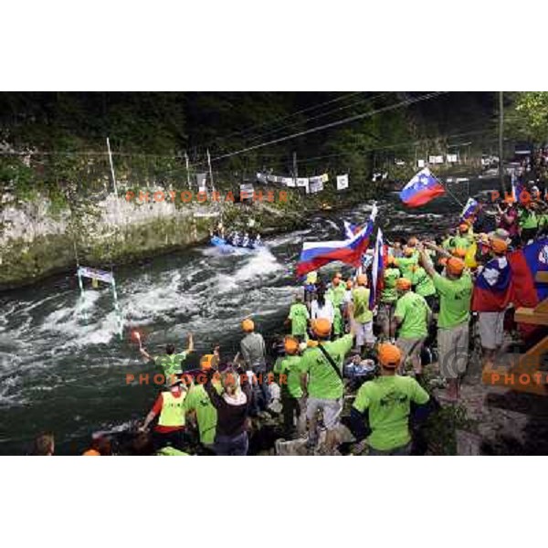 Slovenia fans at 2009 World Rafting Championship on river Vrbas, Banja Luka, Bosnia and Herzegovina 23.5.2009 