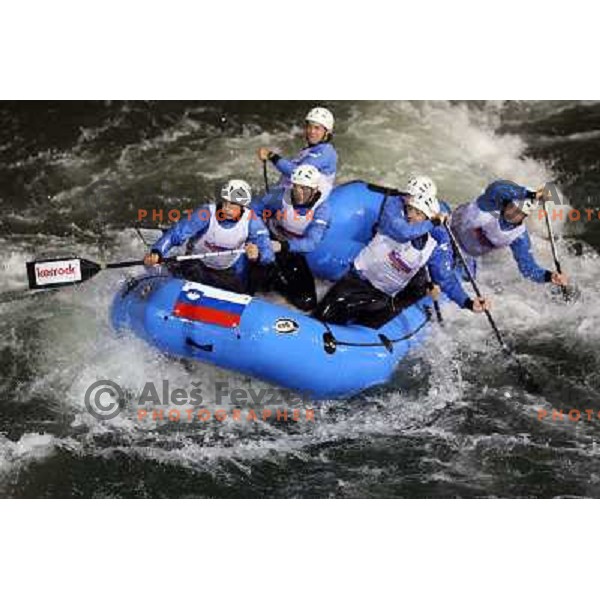 Slovenia men team during slalom race at 2009 World Rafting Championship on river Vrbas, Banja Luka, Bosnia and Herzegovina 23.5.2009 