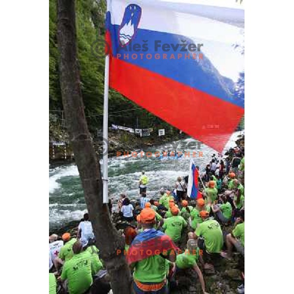 Slovenia fans at 2009 World Rafting Championship on river Vrbas, Banja Luka, Bosnia and Herzegovina 23.5.2009 