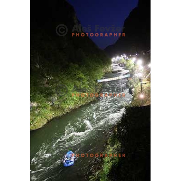 Tjesno canyon during night second run of slalom race at 2009 World Rafting Championship on river Vrbas, Banja Luka, Bosnia and Herzegovina 23.5.2009 