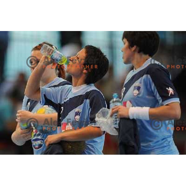 Bacar, Djurovic, Breznik at handball match Slovenia - Italy, friendly match of theslovenian women\'s national handball team , Kodeljevo , Ljubljana 