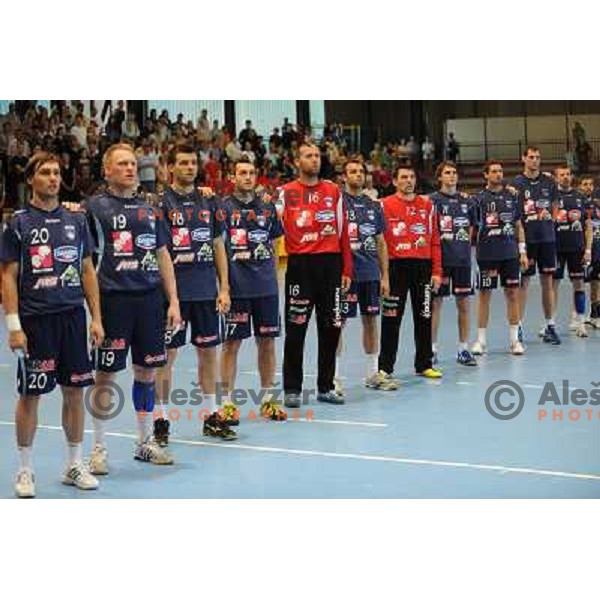 Slovenian national handball team at handball match Slovenia - Slovakia, friendly match of the slovenian national handball team , Kodeljevo , Ljubljana 