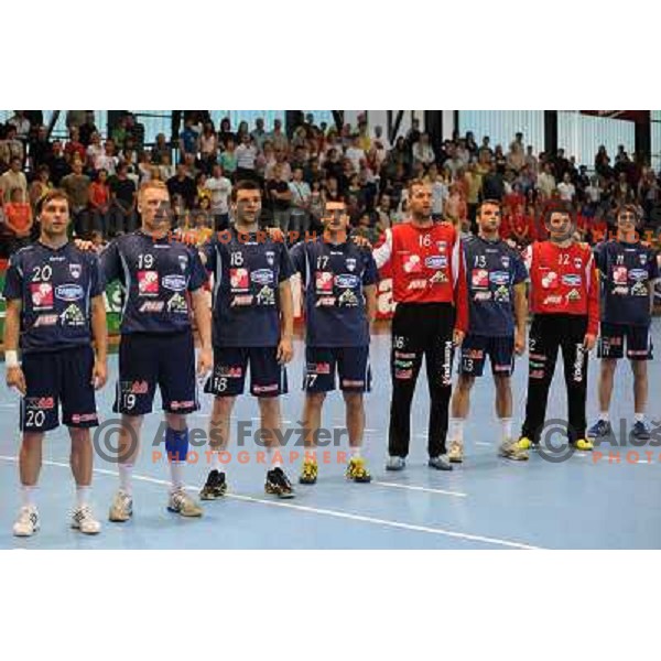 Slovenian national handball team at handball match Slovenia - Slovakia, friendly match of the slovenian national handball team , Kodeljevo , Ljubljana 